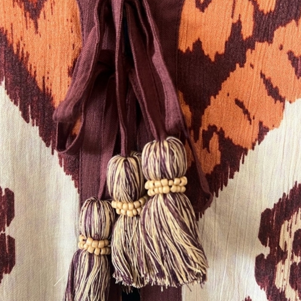 NWT SOFT SURROUNDINGS | $150 Lelani Gauze Apricot Kimono - Picture 3 of 3